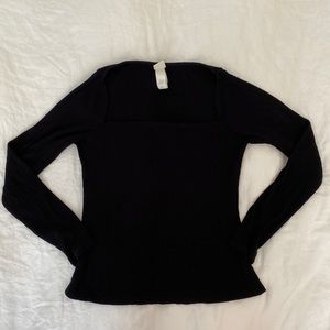 H&M Black Square Neck Top